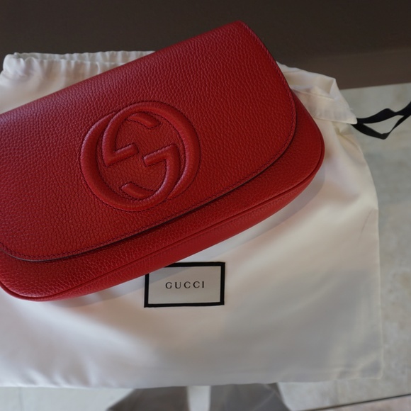 Gucci Soho Tassel Red Leather Cross Body Bag - Picture 4 of 9